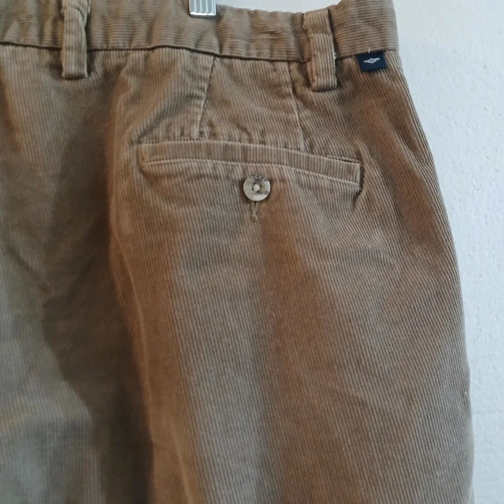 Dockers Men Corduroy Pants Sz 42x30 Brown Outdoor Flat Front Classic Fit